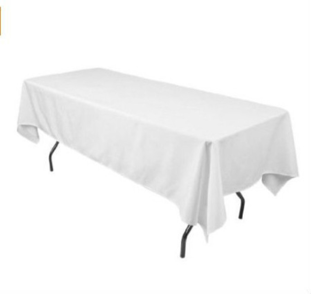 Trestle Tablecloth - WHITE (245 x 140cm / 1.8m) image 0